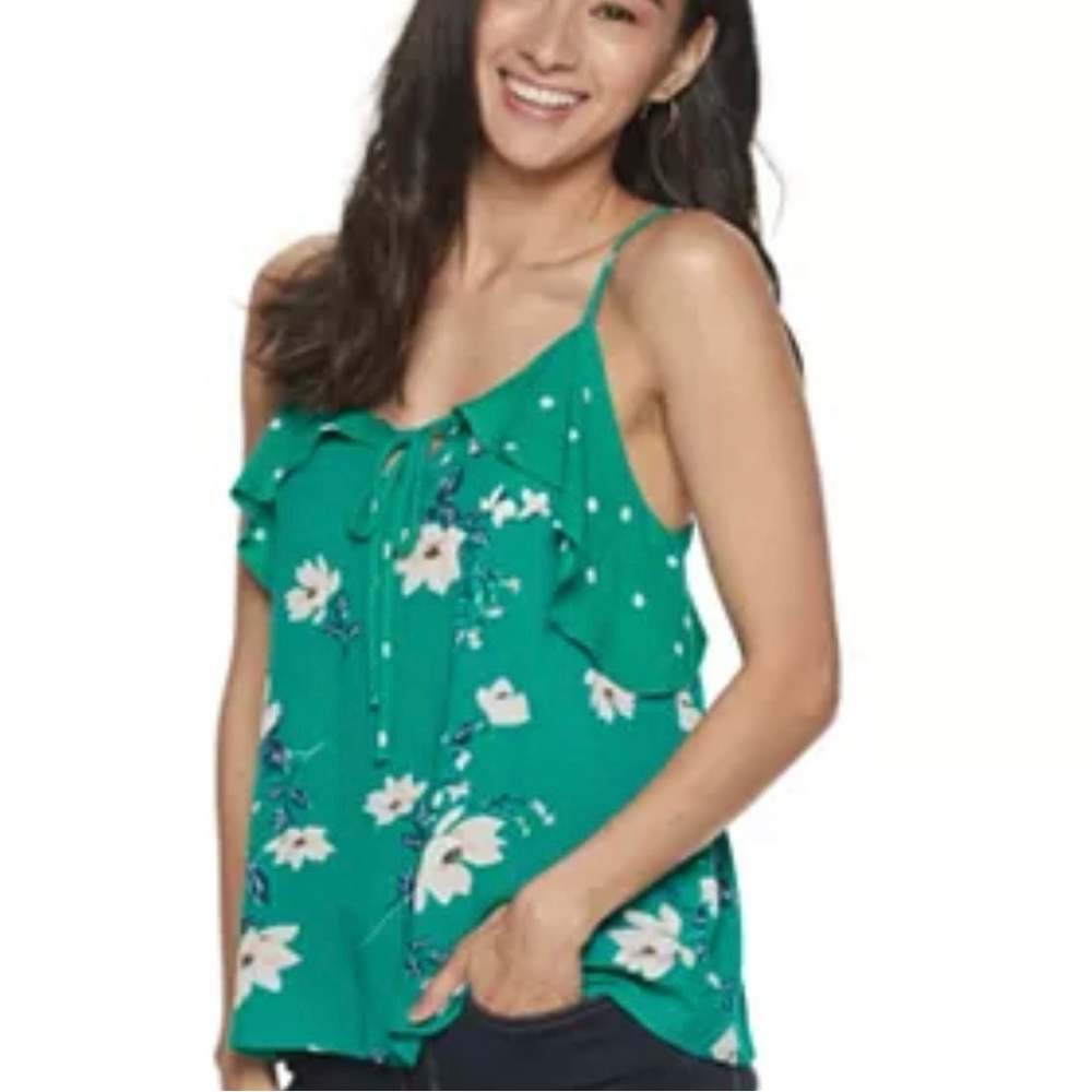 NWT Pink Republic Ruffle Tank Top - L